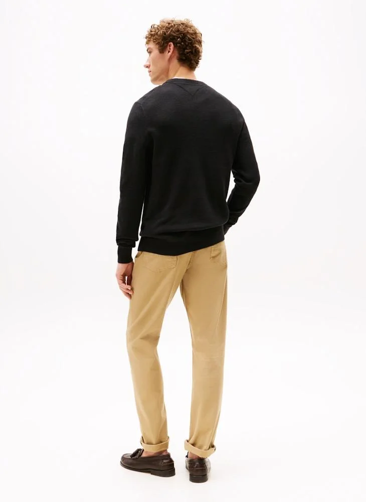 تومي هيلفيغر Textured Knit Crew Neck Jumper